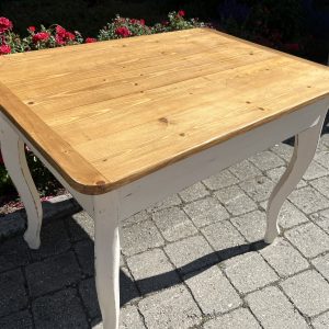 antiker Küchentisch, Schreibtisch, Esstisch, 101 x 71 cm, weiß