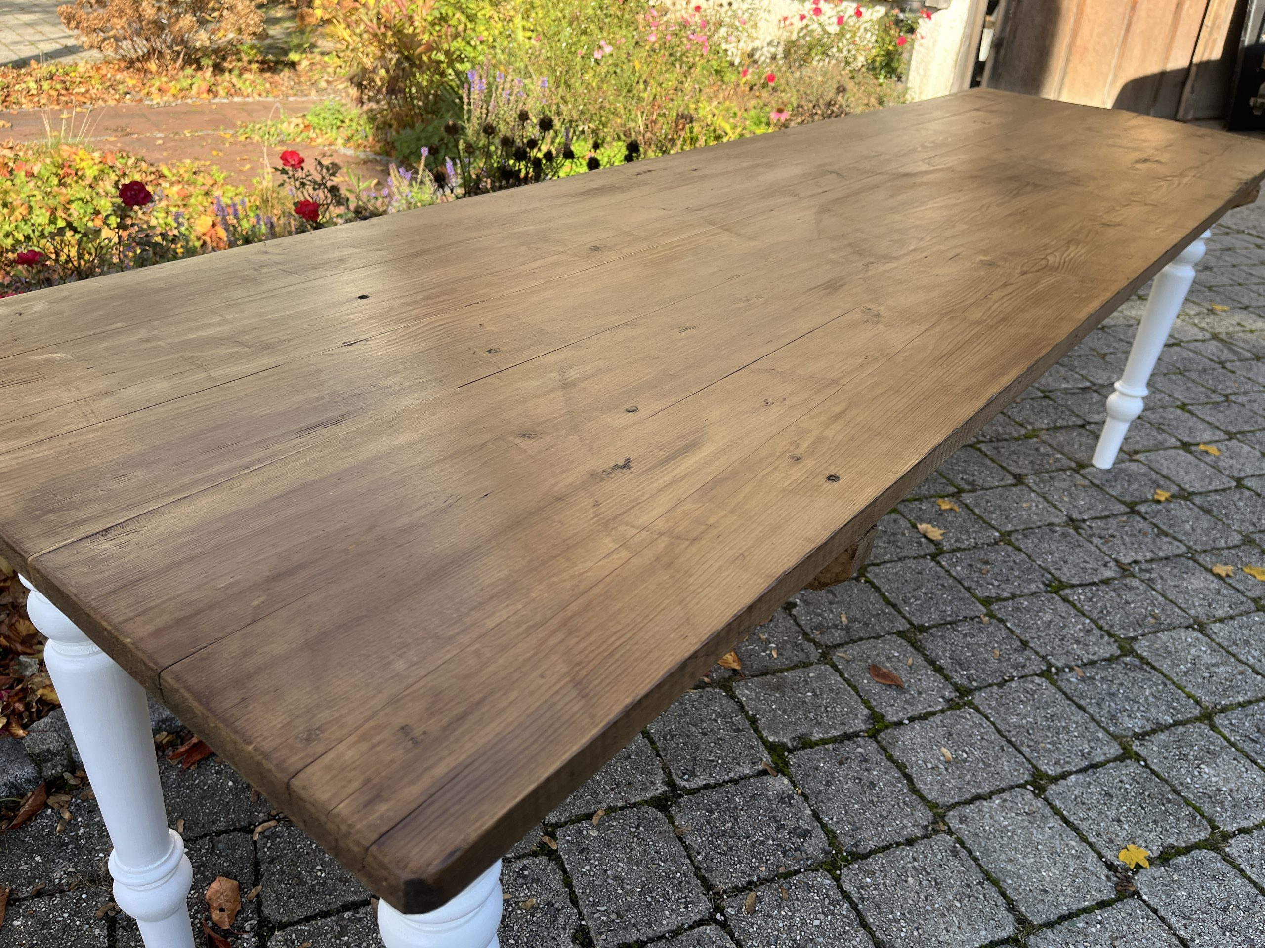 antiker Gesindetisch, 238 x 70 cm, Tisch, antiker Esstisch, Tafel, schmal – Bild 7