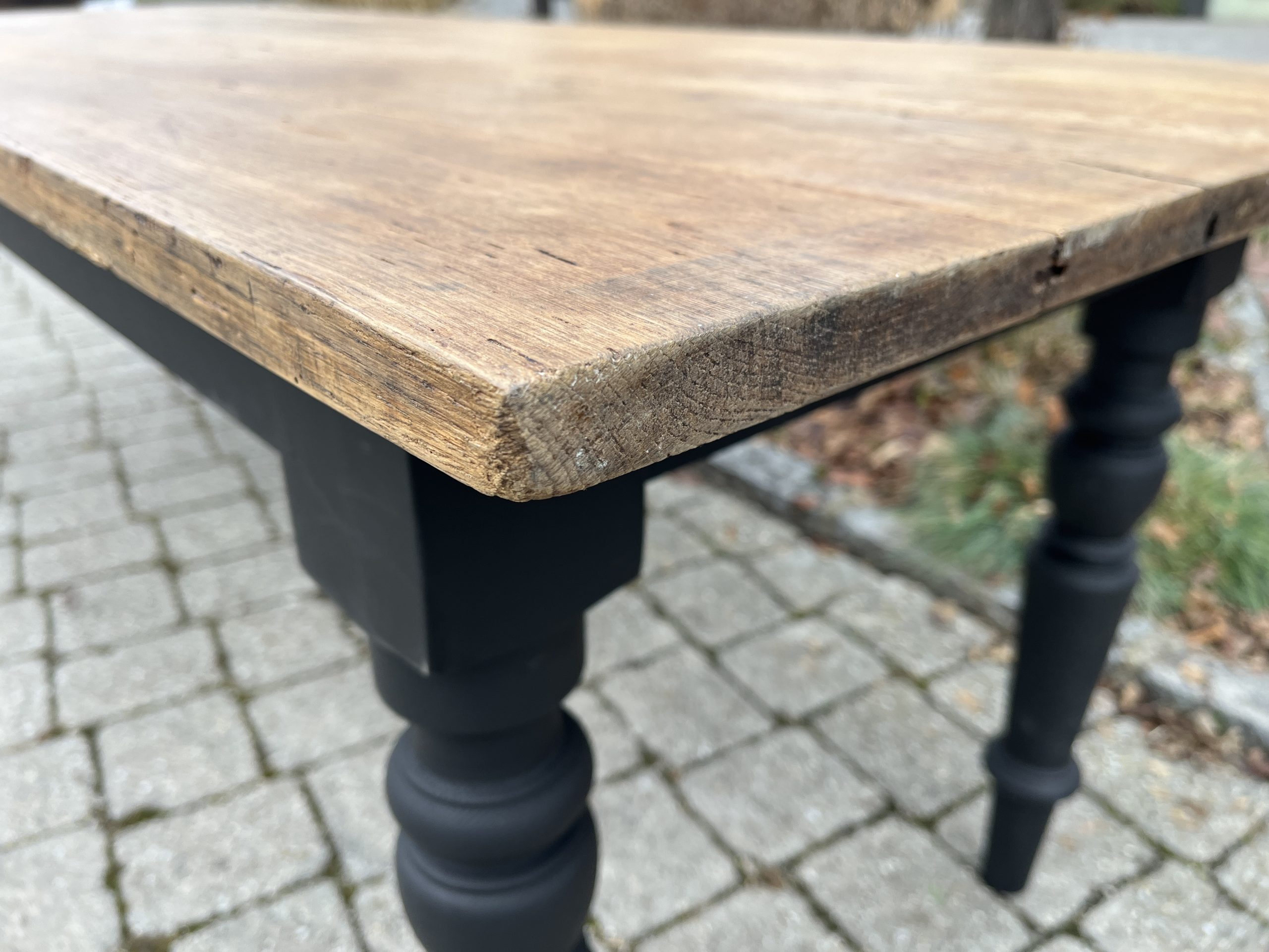 antiker Esstisch, Tisch, Klostertisch, Wirtshaustisch, Tafel, Landhaustisch, Eiche, 227 x 80 cm – Bild 6