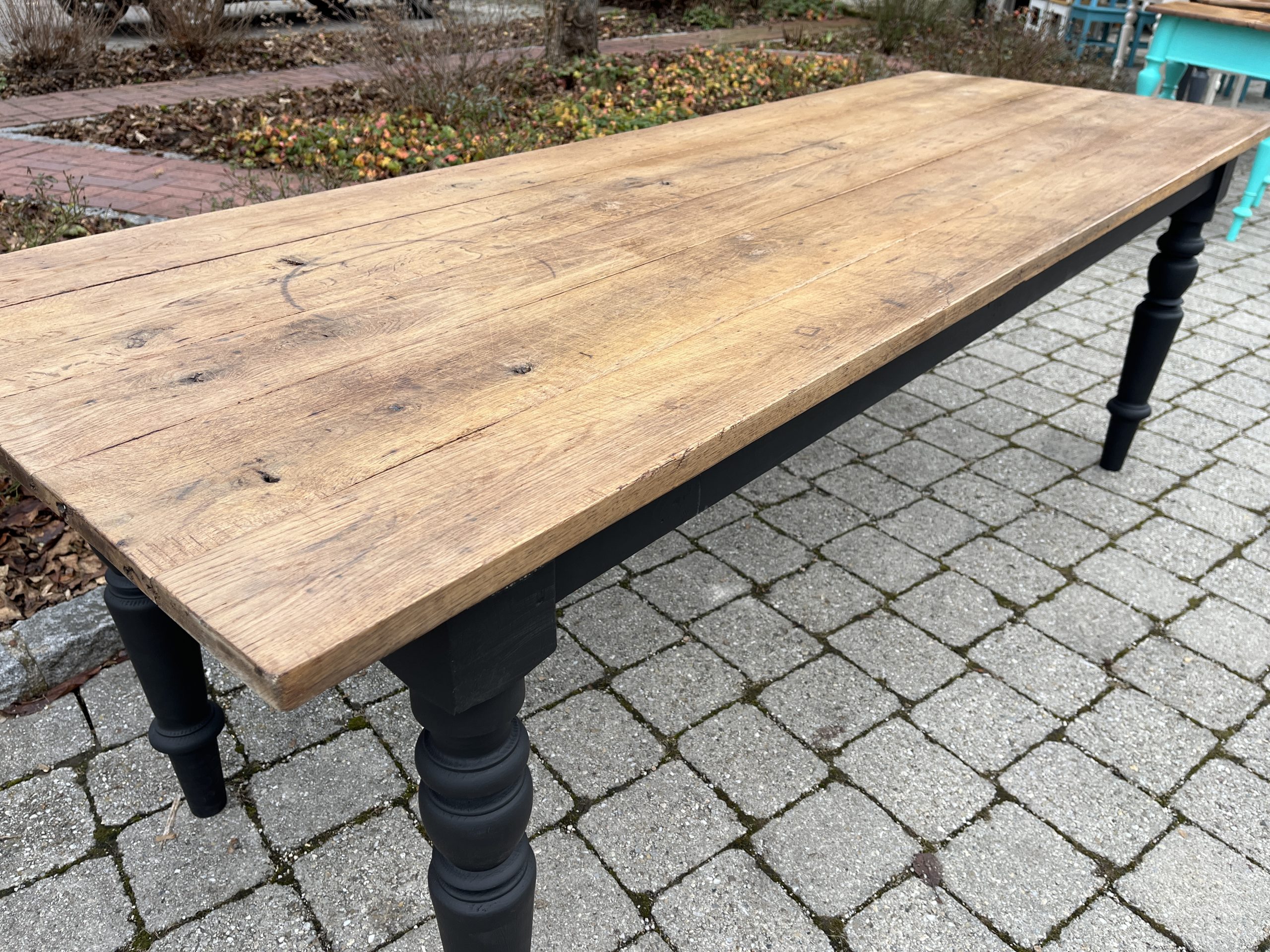 antiker Esstisch, Tisch, Klostertisch, Wirtshaustisch, Tafel, Landhaustisch, Eiche, 227 x 80 cm – Bild 7