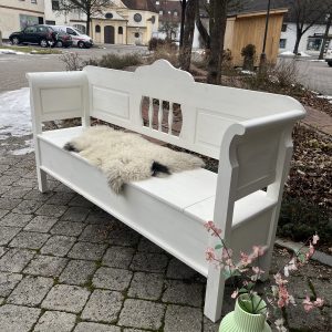 Truhenbank, Schwedenbank, 181 cm, ohne Ornamentik