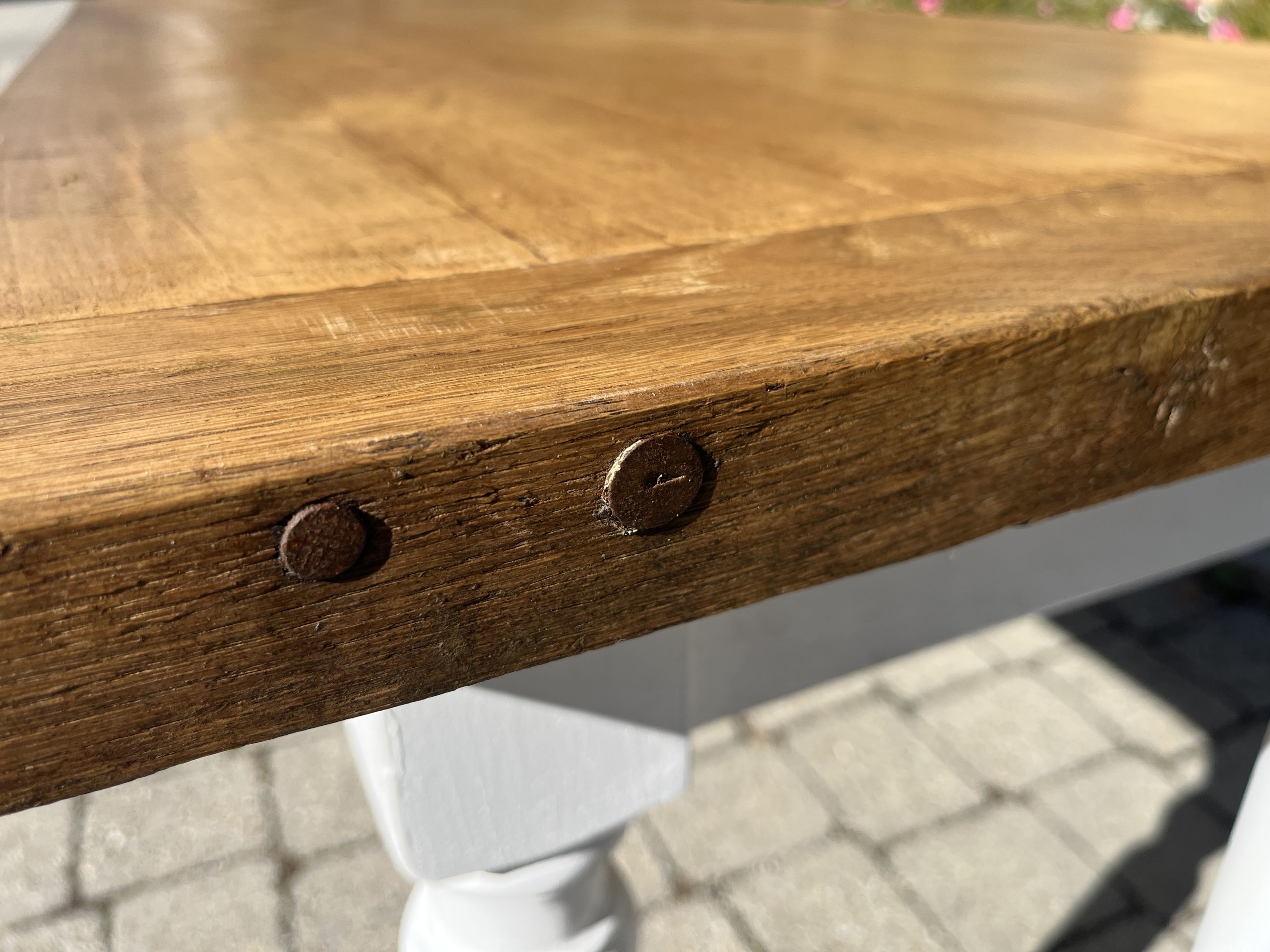 antiker Esstisch, Tisch, Gesindetisch, Wirtshaustisch, Landhaustisch 222 x 76 cm – Bild 4