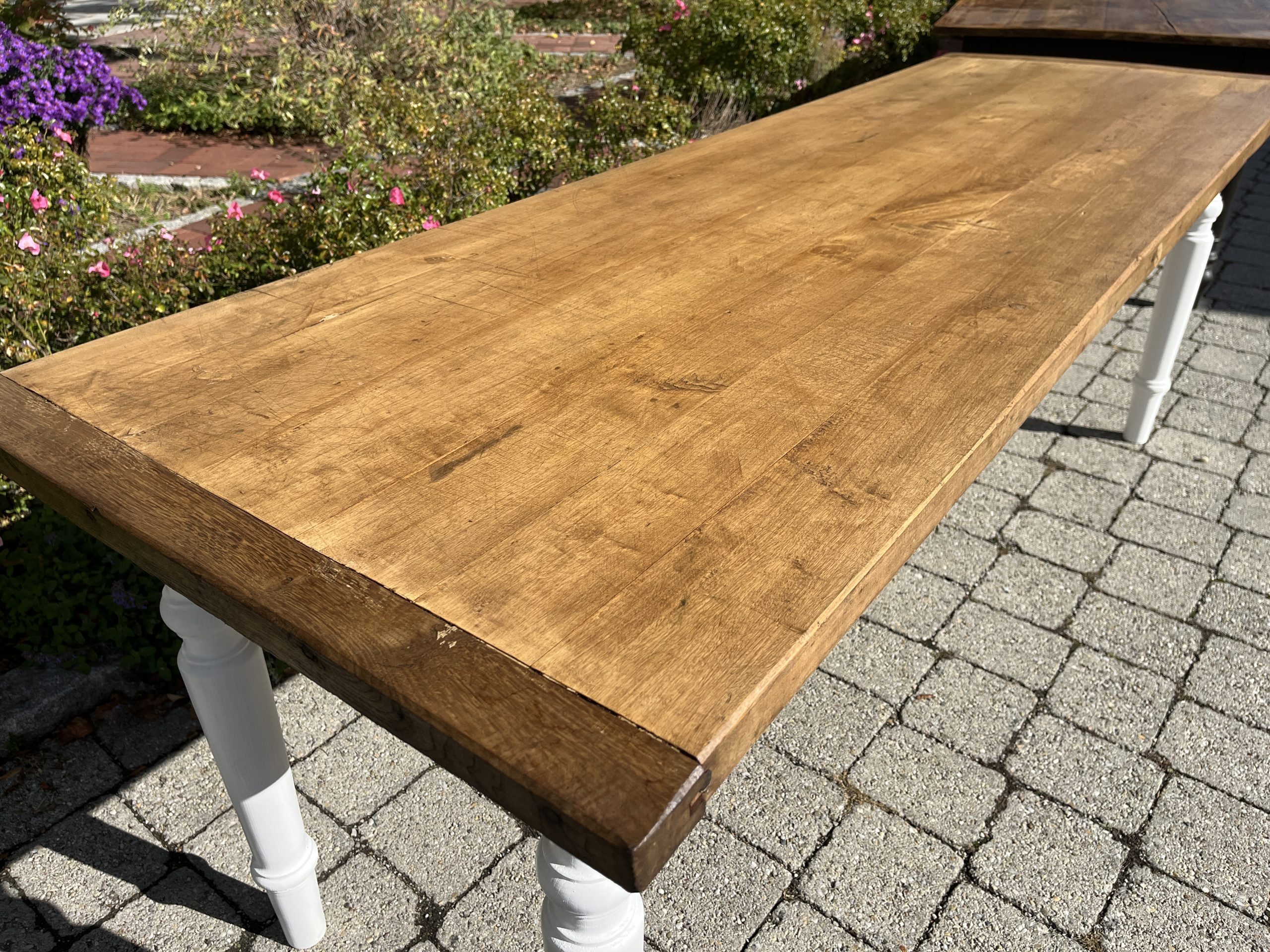 antiker Esstisch, Tisch, Gesindetisch, Wirtshaustisch, Landhaustisch 222 x 76 cm – Bild 6